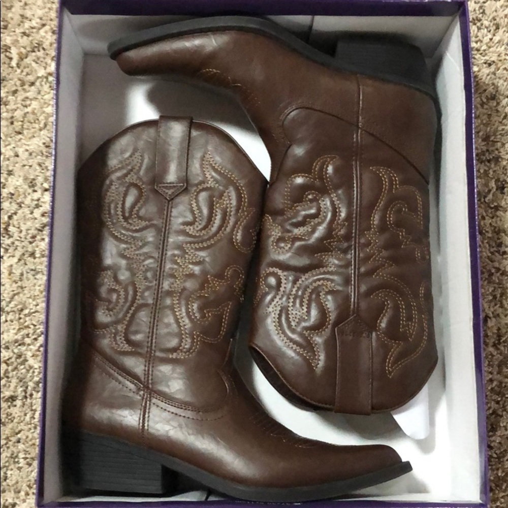 Madden Girl Brown Cowboy Boots (size 6)